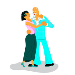 Pair of active seniors dancing