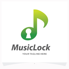 Music Lock Logo Design Template