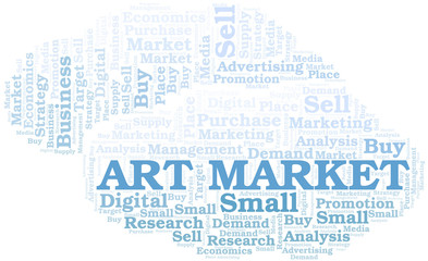 Art Market word cloud. Vector made with text only.