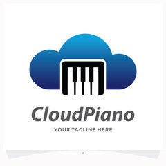 Cloud Piano Logo Design Template