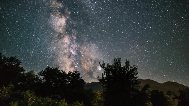 Motion Milky way timelapse at Samothraki island, Greece.