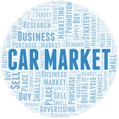 Obraz premium Car Market word cloud. Vector made with text only.