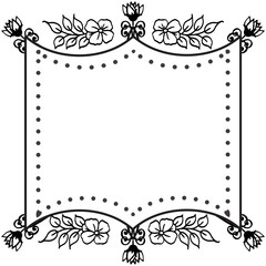 Template of card, with decoration flower frame, ornate of unique frame. Vector
