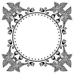 Beautiful flower frame, various shape frame, for greeting card and invitation card. Vector