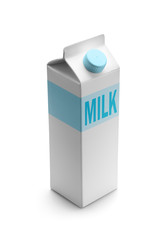 Milk packaging isolated on white background