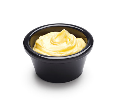 Bowl Of Margarine Isolated On White Background