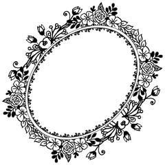 Design elements isolated on White background, cute flower frame, for various card. Vector