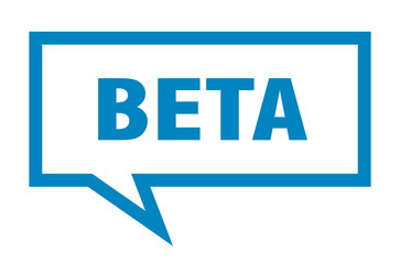 beta sign. beta square speech bubble. beta