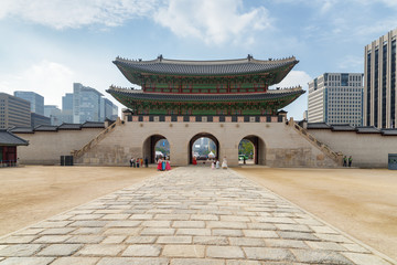 Amazing view of Gwanghwamun Gate in Seoul, South Korea