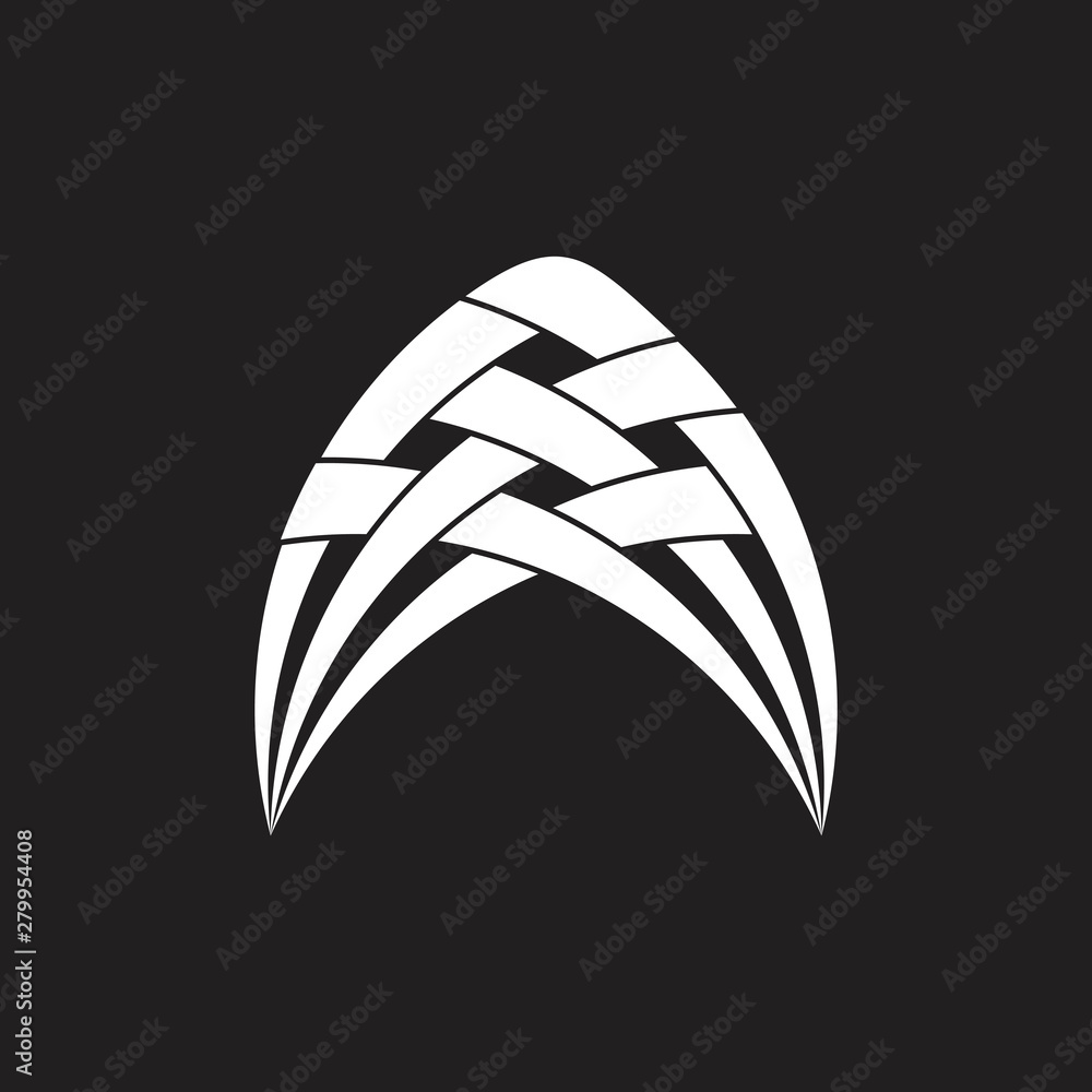 Poster linked line arrow shape symbol logo vector