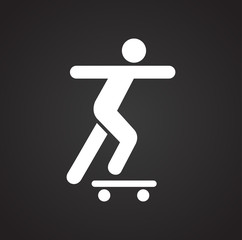 Skateboarding related icon on background for graphic and web design. Simple illustration. Internet concept symbol for website button or mobile app.