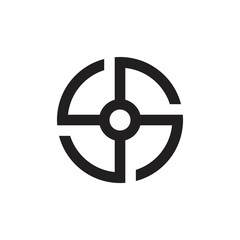 Obraz premium circle geometric rotation 4 arrow logo vector