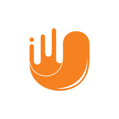 letter u 3d curves motion logo vector