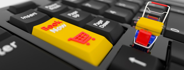 Online booking concept. 3D illustration. 3D rendering