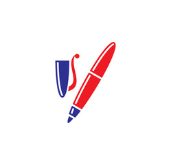 Pen icon on background for graphic and web design. Simple illustration. Internet concept symbol for website button or mobile app.