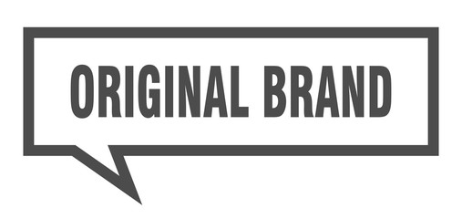 original brand sign. original brand square speech bubble. original brand