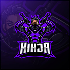 Ninja sport mascot logo design © Visink.art