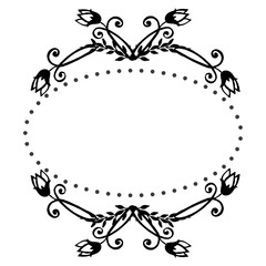 Floral seamless pattern, flower black and white background, ornate of cards. Vector