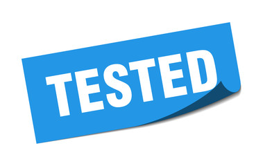 tested sticker. tested square isolated sign. tested