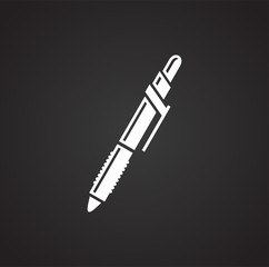 Pen icon on background for graphic and web design. Simple illustration. Internet concept symbol for website button or mobile app.