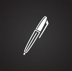Pen icon on background for graphic and web design. Simple illustration. Internet concept symbol for website button or mobile app.