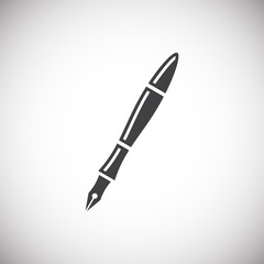 Pen icon on background for graphic and web design. Simple illustration. Internet concept symbol for website button or mobile app.