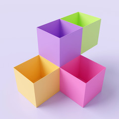Abstract background of box shape. 3D rendering.