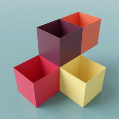 Abstract background of box shape. 3D rendering.