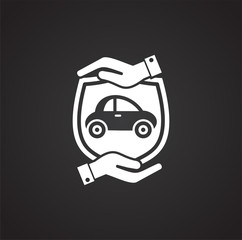 Insurance related icon on background for graphic and web design. Simple illustration. Internet concept symbol for website button or mobile app.