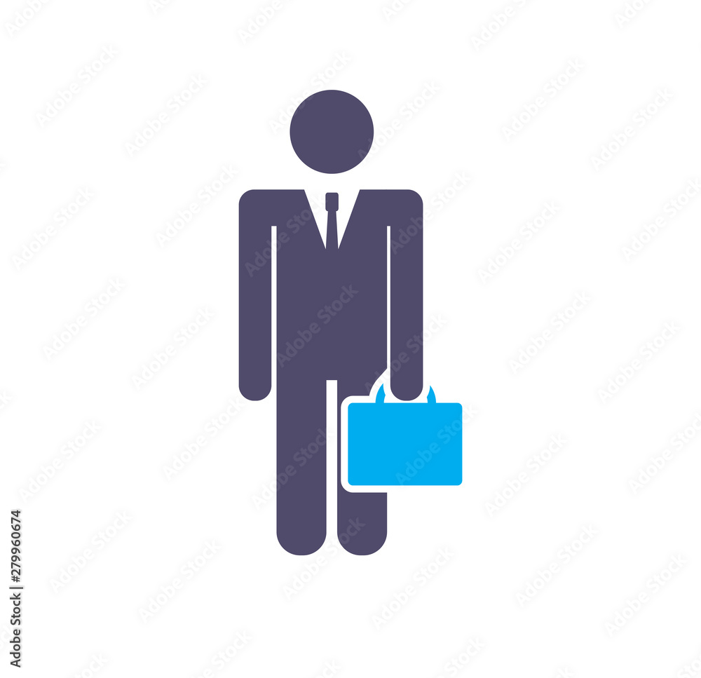 Poster business person icon on background for graphic and web design. simple illustration. internet concept