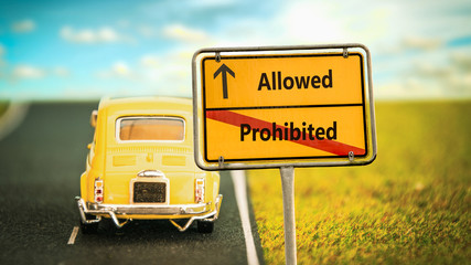 Fototapeta premium Street Sign to Allowed versus Prohibited