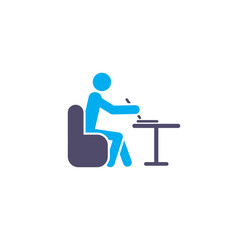 Business person icon on background for graphic and web design. Simple illustration. Internet concept symbol for website button or mobile app.