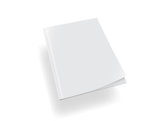 white magazine on white background mock up