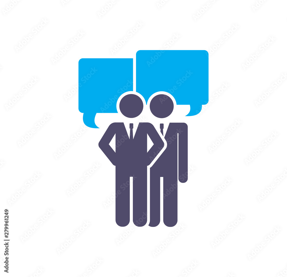 Poster business person icon on background for graphic and web design. simple illustration. internet concept