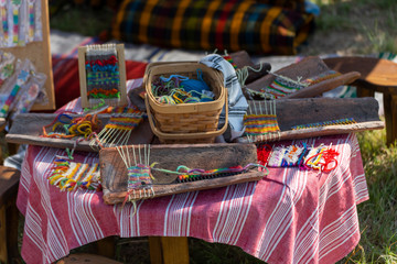 Fototapeta premium Old fashioned knitting technique