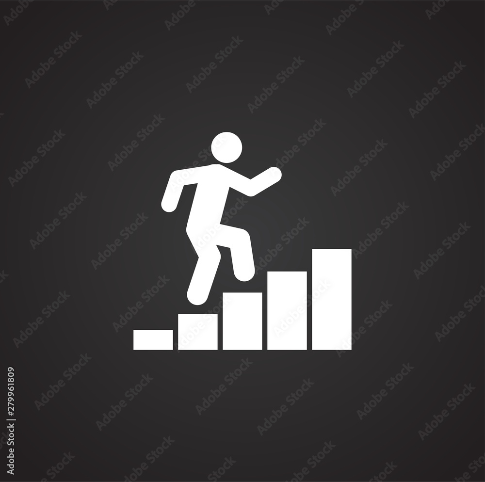 Poster business person icon on background for graphic and web design. simple illustration. internet concept