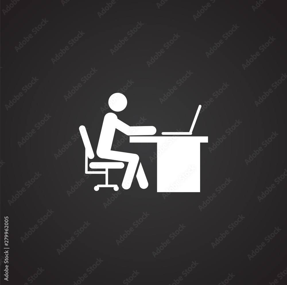 Poster business person icon on background for graphic and web design. simple illustration. internet concept