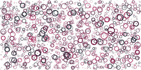 Abstract Generative Art color distributed donut figures background illustration