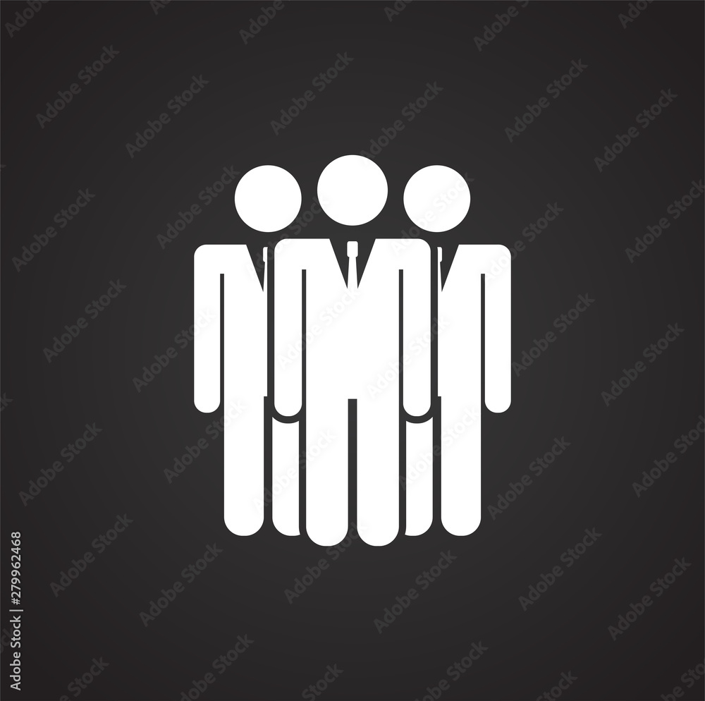 Poster business person icon on background for graphic and web design. simple illustration. internet concept
