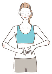 お腹マッサージ　女性