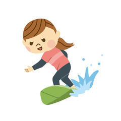 サーフィン　女性