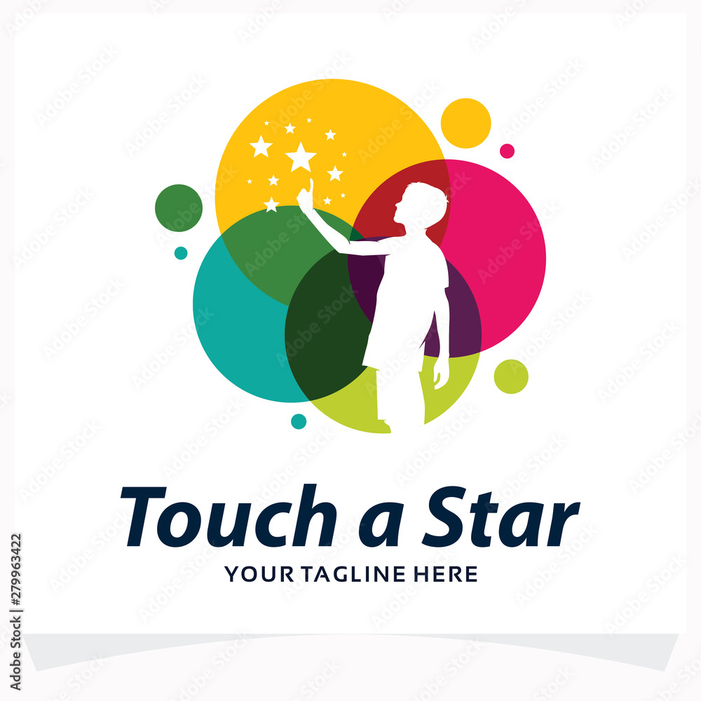 Sticker Take a Star Logo Design Template