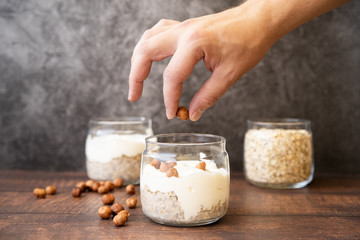 Yogurt and cereal healthy breakfast