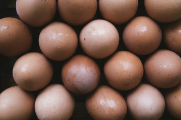 Top view carton of eggs