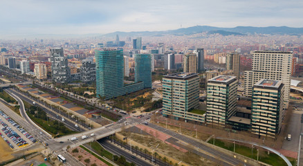 Fototapeta na wymiar Panorama of coastal area of Barcelona
