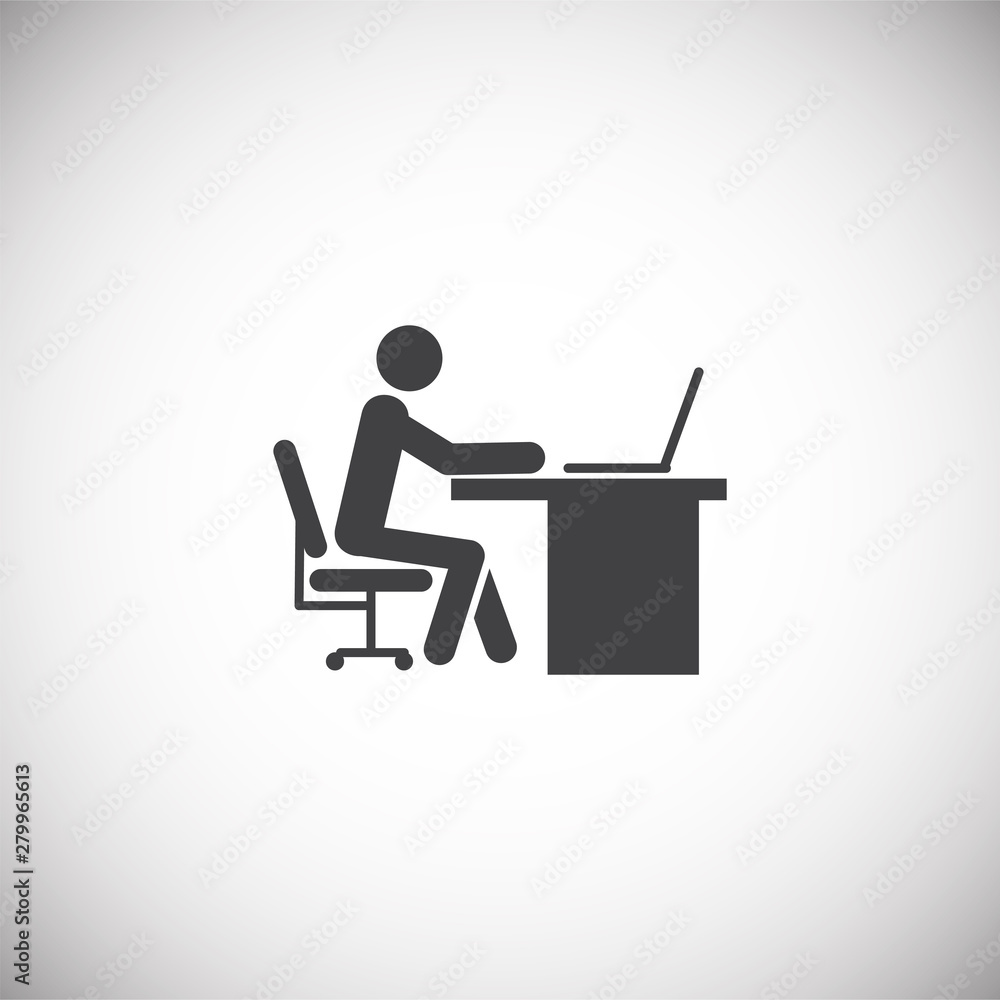 Poster business person icon on background for graphic and web design. simple illustration. internet concept