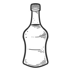 Soy sauce bottle. Vector concept in doodle and sketch style.
