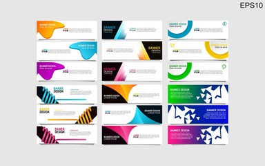 Bundle of 18 abstract design banner web template.vector design