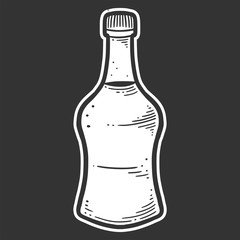 Soy sauce bottle. Vector concept in doodle and sketch style.