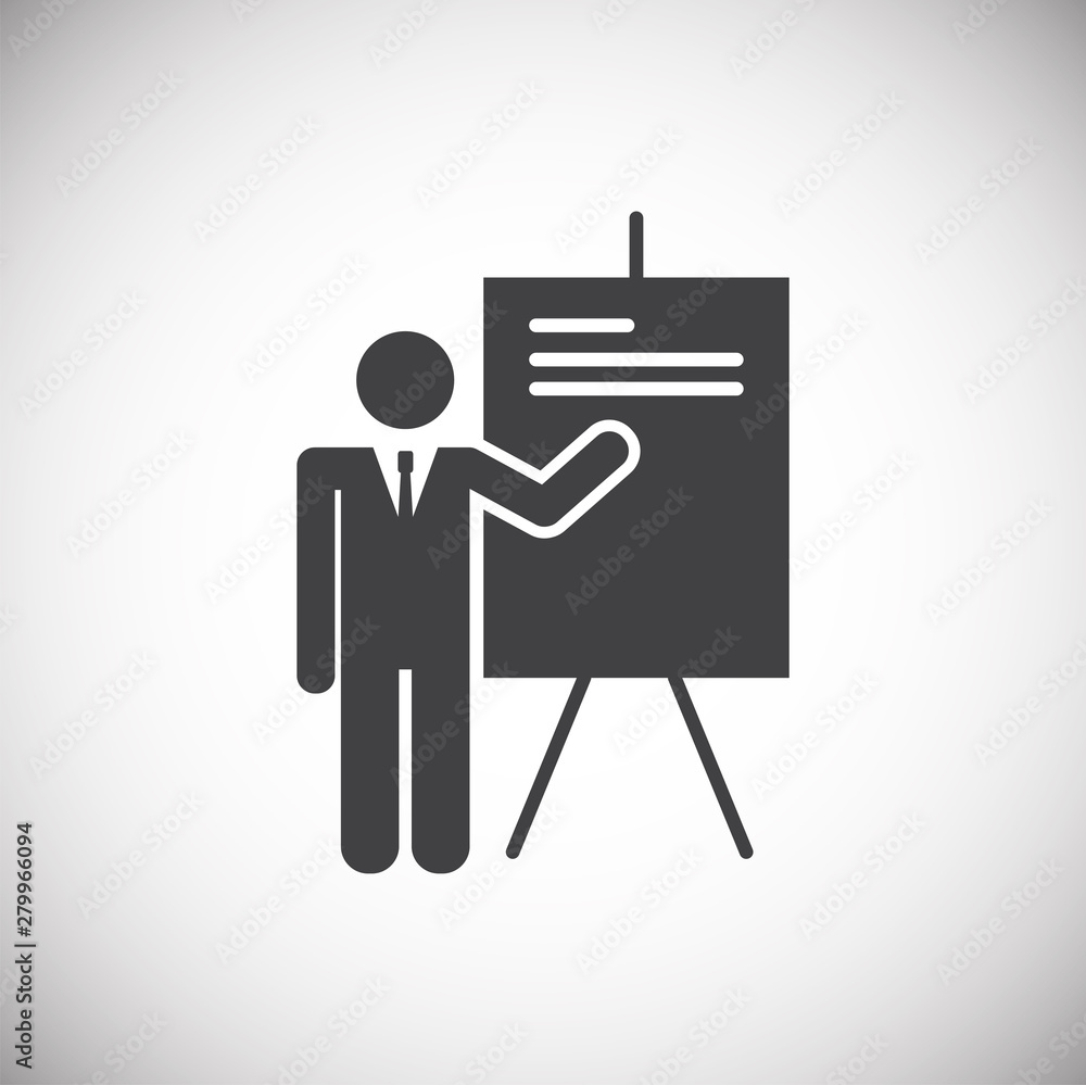 Poster business person icon on background for graphic and web design. simple illustration. internet concept